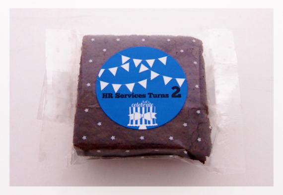 3″ Square Brownie with Custom Sticker